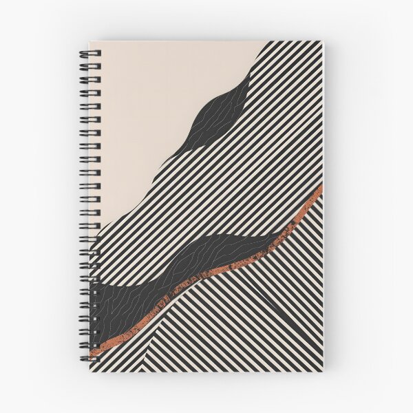 Item preview, Abstract Mountain Range Stripe Art on Beige Background with Copper Line designed and sold by jargottarnova17.