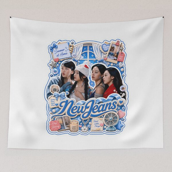 Item preview, NewJeans Bunnies Summer Edition Retro Visual Poster designed and sold by Valereekmerch.