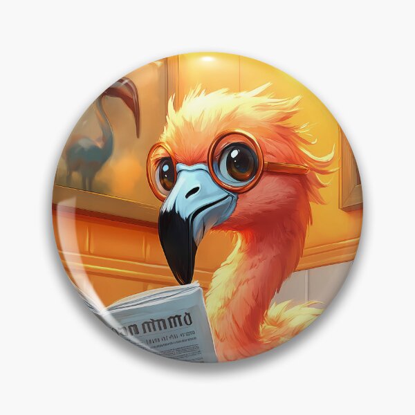 Item preview, Flamingo Bathroom Newspaper Reader Tropical Bird Kawaii Humor designed and sold by mildaclairmo.