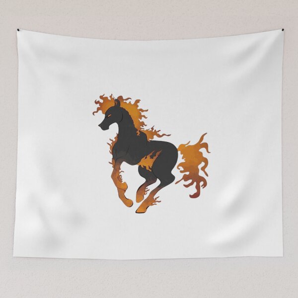 Item preview, Mythical black horse surrounded by flames designed and sold by 68MadagascarZoo.