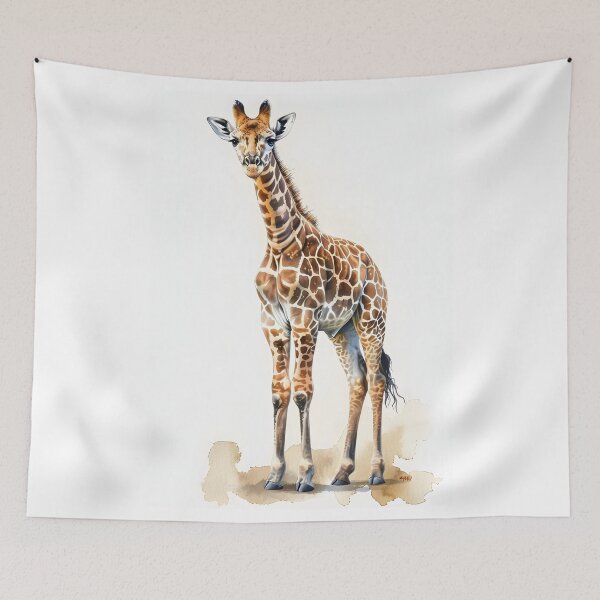 Item preview, Graceful Young Giraffe - Standing Full-Body Watercolor Style designed and sold by jargottarnova17.