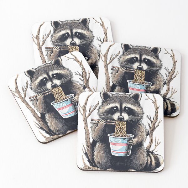 Item preview, Regalos divertidos de un mapache comiendo fideos instantáneos en vaso designed and sold by FedraFolliero.