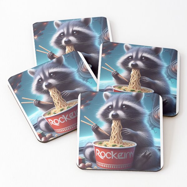 Item preview, Mapache comiendo fideos en designed and sold by FedraFolliero.