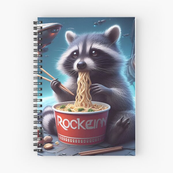 Item preview, Raccoon Eating Noodles in  designed and sold by FedraFolliero.