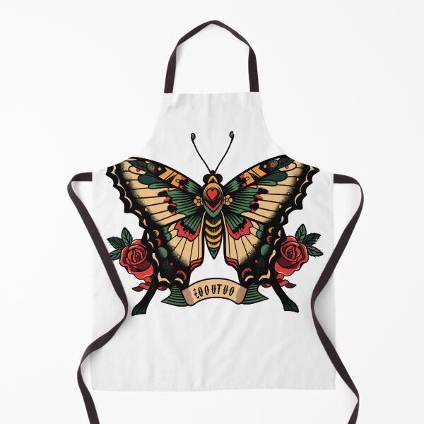 Item preview, Vintage Butterfly Tattoo T-Shirt Design with Roses | Retro Flash Art PNG designed and sold by Artistry Tee Co.