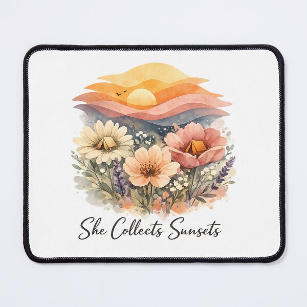 Item preview, She Collects Sunsets Meadow - Aesthetic Sunset Lover Wildflower designed and sold by teemix.