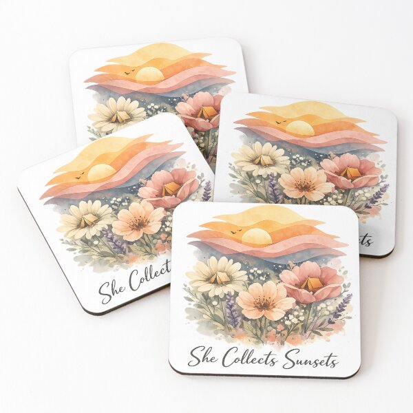 Item preview, She Collects Sunsets Meadow - Aesthetic Sunset Lover Wildflower designed and sold by teemix.