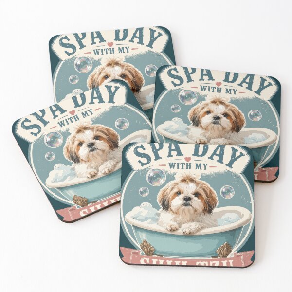 Item preview, Spa Day With My Shih Tzu Funny Vintage Dog Lover Bath Time designed and sold by PawsAndPallette .