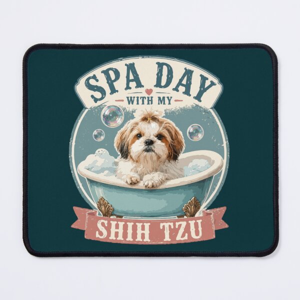 Item preview, Spa Day With My Shih Tzu Funny Vintage Dog Lover Bath Time designed and sold by PawsAndPallette .