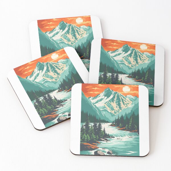 Item preview, Majestic Mountain River Sunset designed and sold by jargottarnova17.