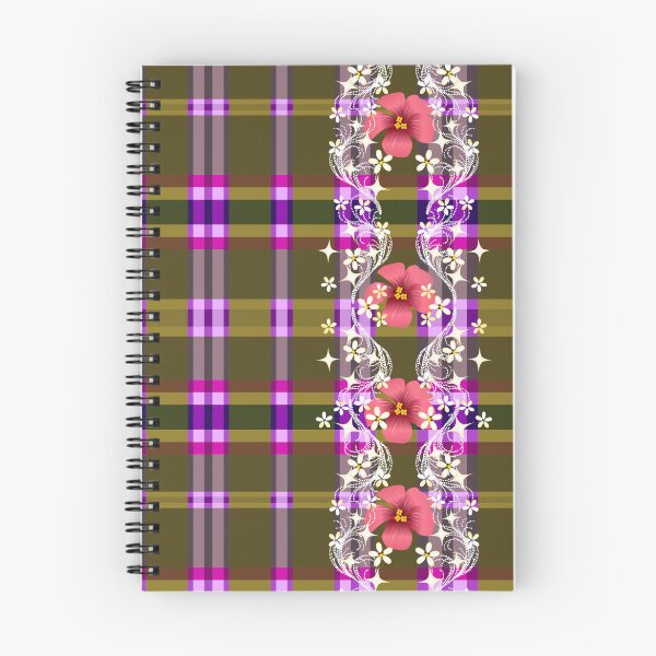Item preview, Thai Plaid with Red Hibiscus Floral Border designed and sold by Vector Loom Studio 9.