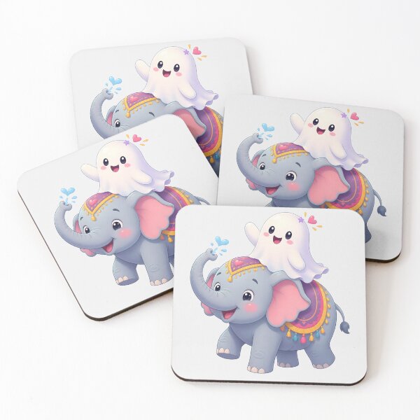 Item preview, Cute Kawaii Ghost Riding Elephant designed and sold by naragon4289.