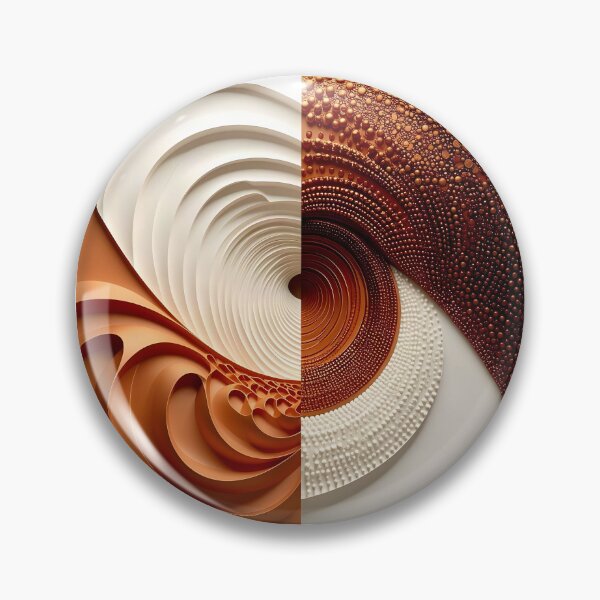Item preview, Abstract Circular Patterns in Copper and White designed and sold by Vicky Brago-Mitchell®.