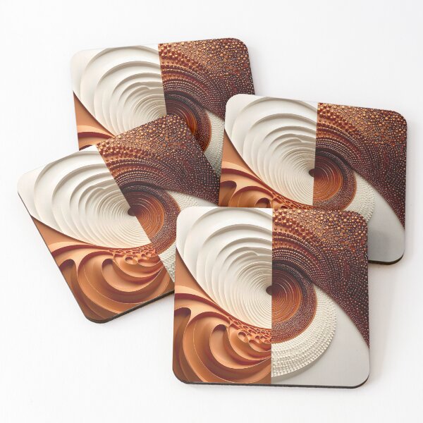 Item preview, Abstract Circular Patterns in Copper and White designed and sold by Vicky Brago-Mitchell®.