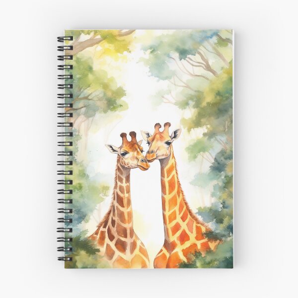 Item preview, Adorable Watercolor Giraffe Couple in Forest Greet Card designed and sold by jargottarnova17.