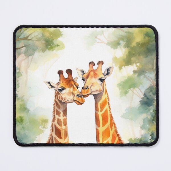 Item preview, Adorable Watercolor Giraffe Couple in Forest Greet Card designed and sold by jargottarnova17.