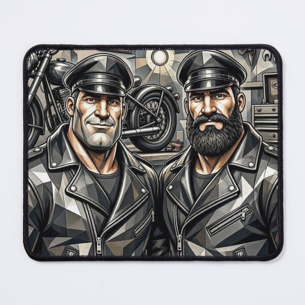 Item preview, The Forbidden Daddy Bikers - Cubist Gay Leather Art Leder Pride Graphic Design designed and sold by ItsAKinkThing.