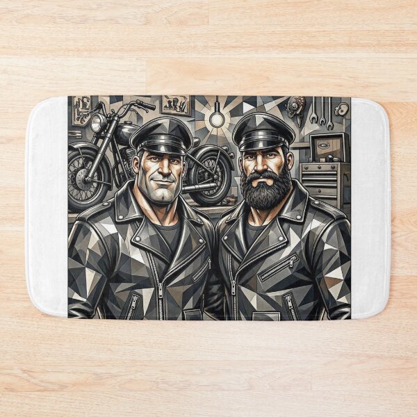 Item preview, The Forbidden Daddy Bikers - Cubist Gay Leather Art Leder Pride Graphic Design designed and sold by ItsAKinkThing.