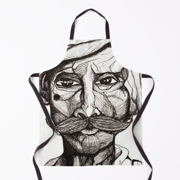 Item preview, Majestic Turban Warrior Portrait – Detailed Black & White Ink Sketch of Traditional Indian Man with Mustache | Cultural Line Art Print designed and sold by Craft-Qasba .