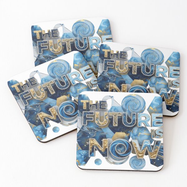 Item preview, Catchy Blue THE FUTURE IS NOW Text Design designed and sold by dazzlemakers.