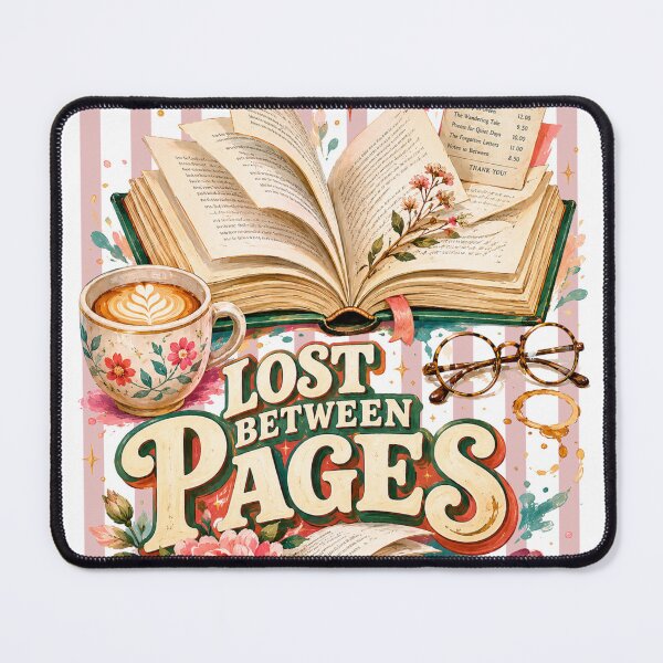 Item preview, Lost Between Pages | Vintage Book Lover Graphic T-Shirt | Cozy Reading Illustration designed and sold by UUniqueIImprint.