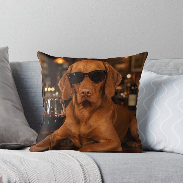 Item preview, Vizsla Drinking Wine Sunglasses Funny Dog Meme designed and sold by OMITTEROMINOUS.