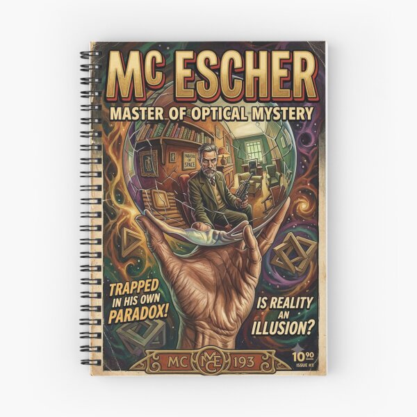 Item preview, MC Escher Pulp Fiction - Master of Paradox Vintage Sci-Fi Cover designed and sold by andriuscanan.