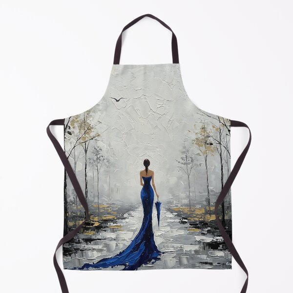 Item preview, Blue Elegance – Minimalist Woman in the Rain | Modern Abstract Painting designed and sold by Atelier Nova.