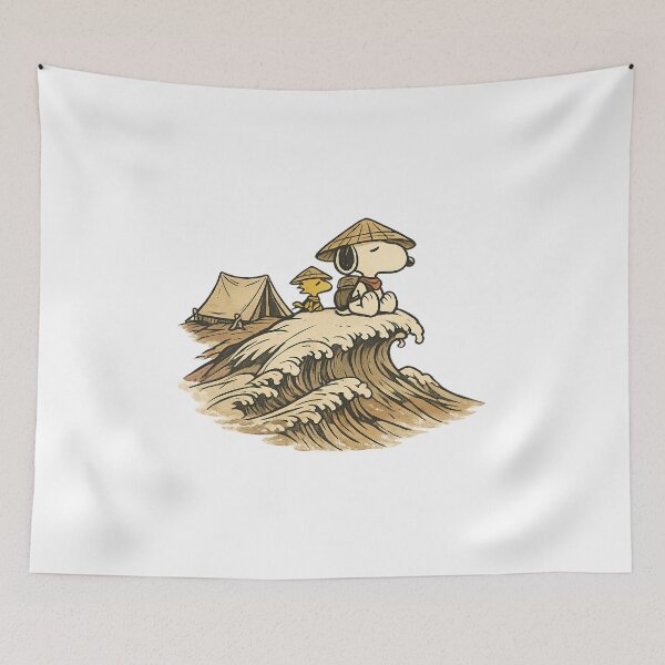 Item preview, Snoopy and Woodstock Ukiyo-e Great Mountain Peak designed and sold by teemix.