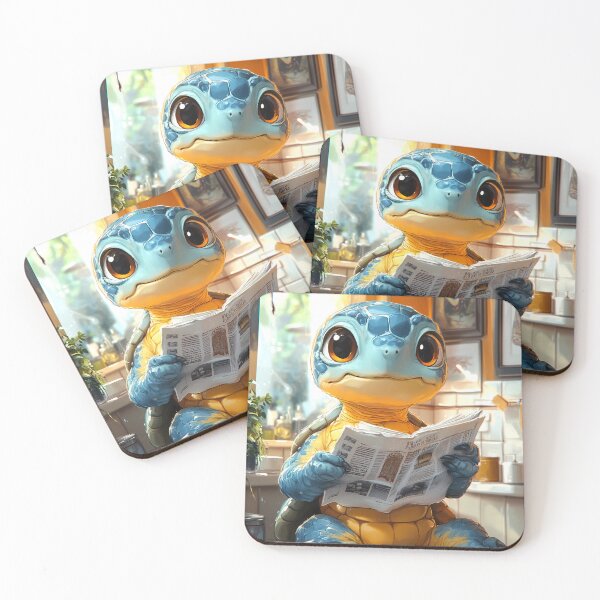Item preview, Sea Turtle Bathroom Newspaper Reader Cute Cartoon Ocean Animal designed and sold by mildaclairmo.