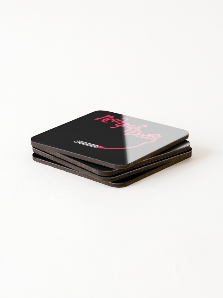 Thumbnail 4 of 5, Coasters (Set of 4), Pink Script Cursive Text designed and sold by Houcem1.