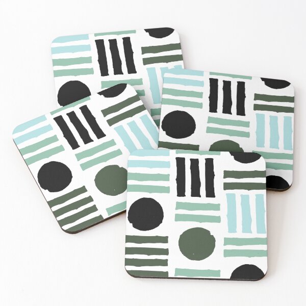 Item preview, Mid-Century Modern Geometric in Black and Mint Green designed and sold by DEC02.