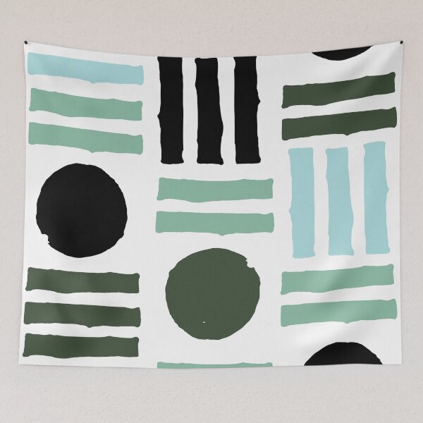 Item preview, Mid-Century Modern Geometric in Black and Mint Green designed and sold by DEC02.