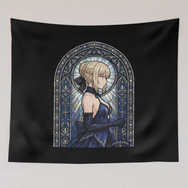 Item preview, Saber Alter Fate Stay Night Sacred Blue Stained Glass designed and sold by mildaclairmo.