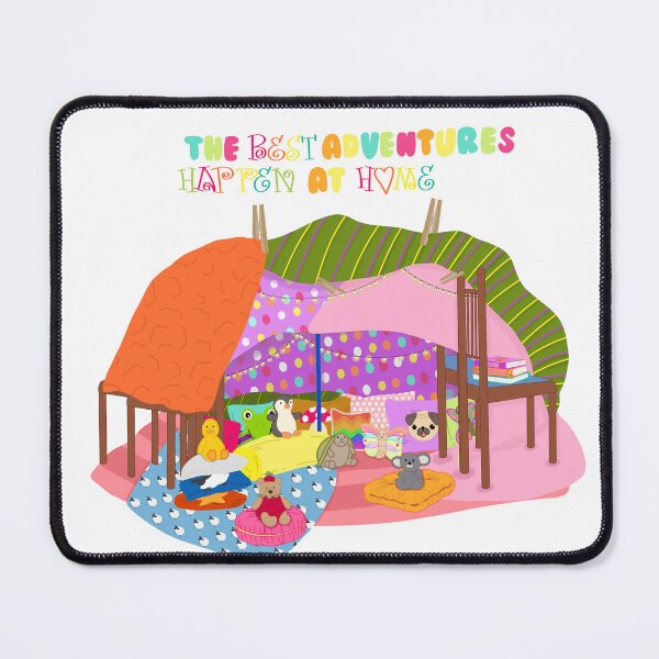 Item preview, The Best Adventures Happen At Home - Cozy Blanket Fort Sticker designed and sold by Sissy’s shop.