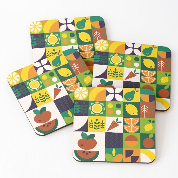 Item preview, Mid-Century Modern Bauhaus Style Geometric Fruit Pattern designed and sold by DEC02.