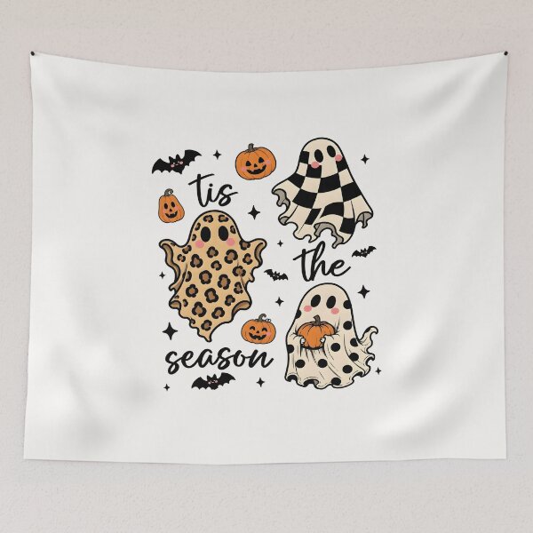 Item preview, Tis The Season Halloween Ghost Shirt, Vintage Coquette Spooky Ghost Graphic Tee, Retro Leopard Ghost Fall Shirt, Cute Pumpkin Halloween Gift, Comfort Colors designed and sold by Xtusdior.