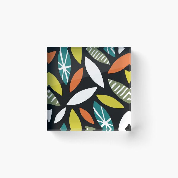 Item preview, Mid-Century Modern Green And Orange Abstract Leaves Pattern designed and sold by DEC02.