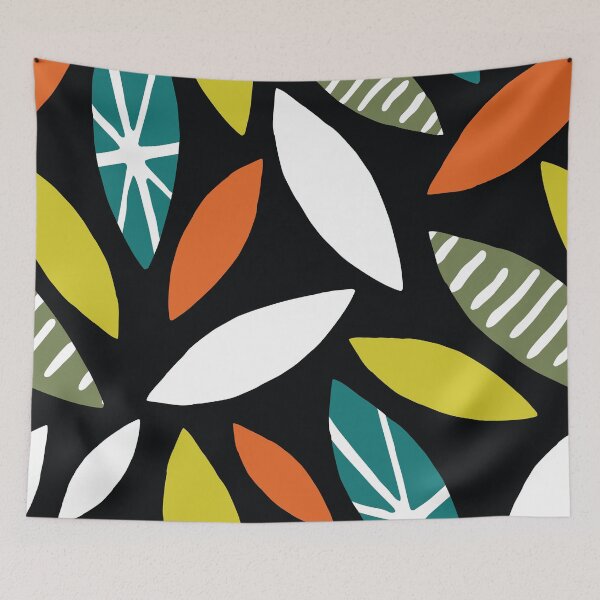 Item preview, Mid-Century Modern Green And Orange Abstract Leaves Pattern designed and sold by DEC02.