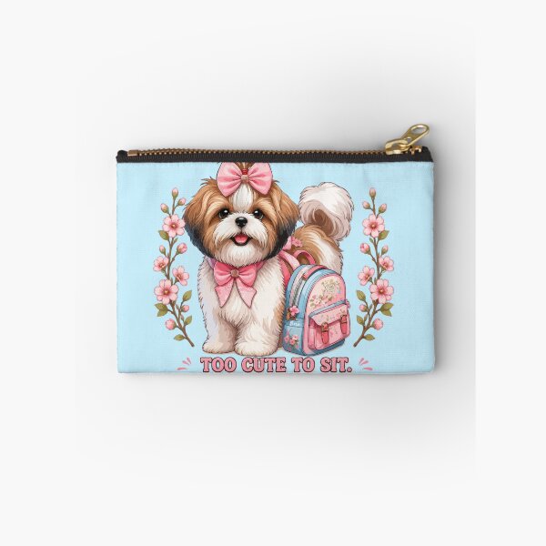 Item preview, Too Cute to Sit, Too Glam to Stay Home – Shih Tzu Schoolgirl Dog Design designed and sold by PawsAndPallette .