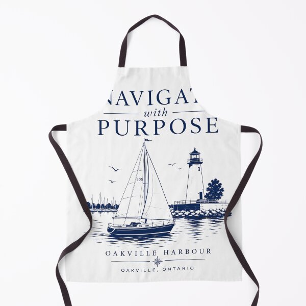 Item preview, Oakville Harbour Nautical Preppy – Navigate with Purpose – Lakeside Sailing Art designed and sold by bobscraze.