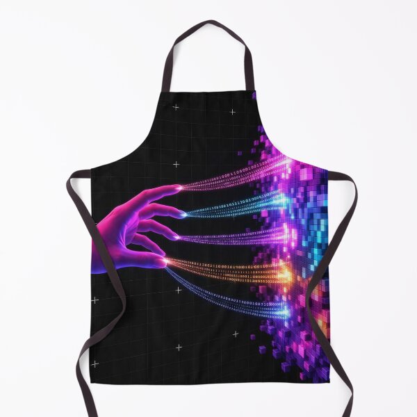 Item preview, Neon Cyber Hand Binary Code Fiber Optics Data Touch Synthwave designed and sold by RAMIX-Y2K.