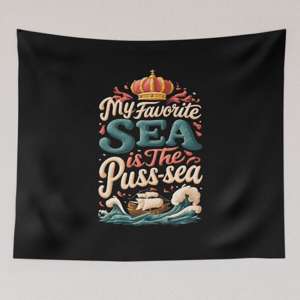 Item preview, My Favorite Sea is The Puss-sea Funny Adult Design designed and sold by DarkRelicStudio.