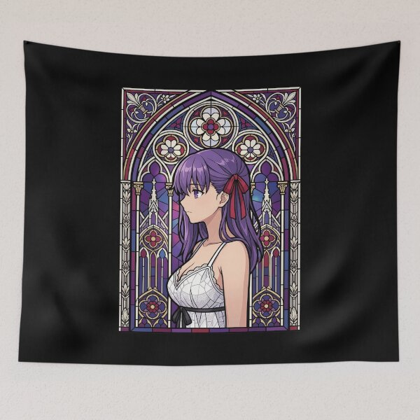 Item preview, Sakura Matou Fate Stay Night Violet Chapel Stained Glass designed and sold by mildaclairmo.