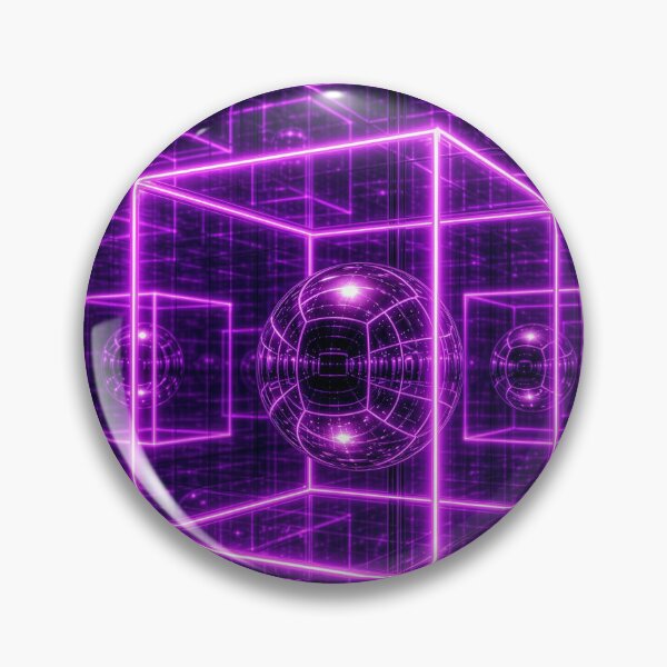 Item preview, Neon Purple Infinity Cube Chrome Sphere Cyberpunk Matrix 3D designed and sold by RAMIX-Y2K.