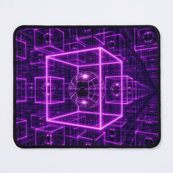 Item preview, Neon Purple Infinity Cube Chrome Sphere Cyberpunk Matrix 3D designed and sold by RAMIX-Y2K.