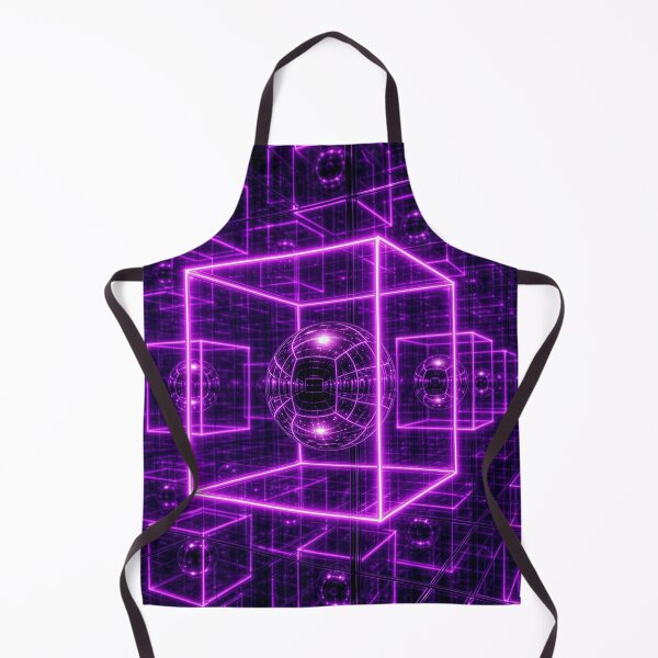 Item preview, Neon Purple Infinity Cube Chrome Sphere Cyberpunk Matrix 3D designed and sold by RAMIX-Y2K.