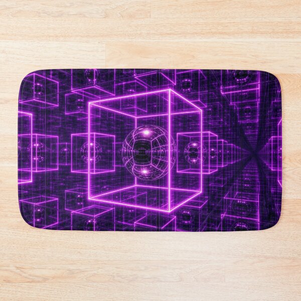 Item preview, Neon Purple Infinity Cube Chrome Sphere Cyberpunk Matrix 3D designed and sold by RAMIX-Y2K.