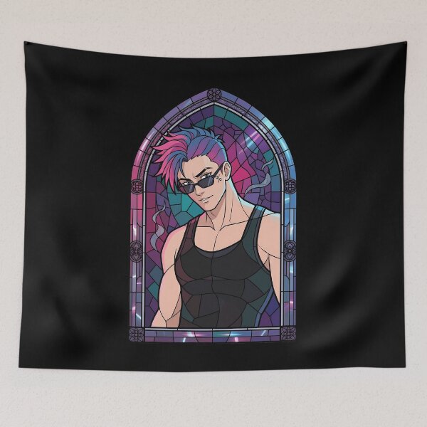 Item preview, Shorter Wong Banana Fish Neon Rebel Stained Glass Portrait designed and sold by mildaclairmo.
