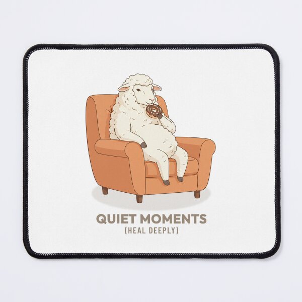 Item preview, Peaceful Sheep Eating Donut Retro Illustration designed and sold by COZY VINTAGE animal.